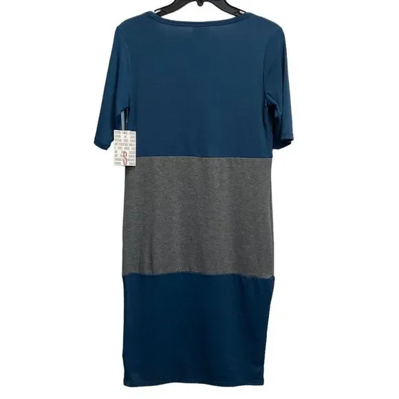 Lularoe Julia Color Block Small Dress Fitted Soft Comfy - Picture 2 of 5
